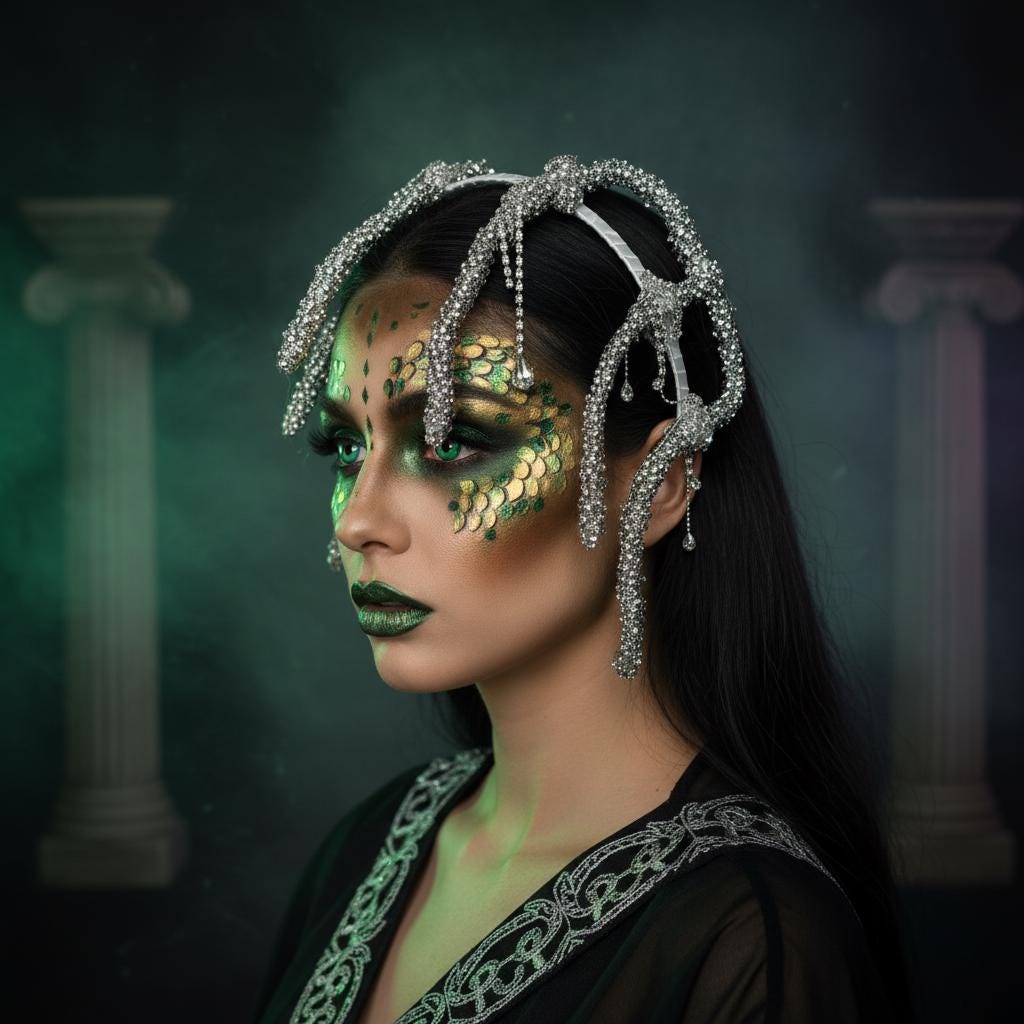 Gothic Medusa Snake Headband: Handmade Halloween Costume Headpiece