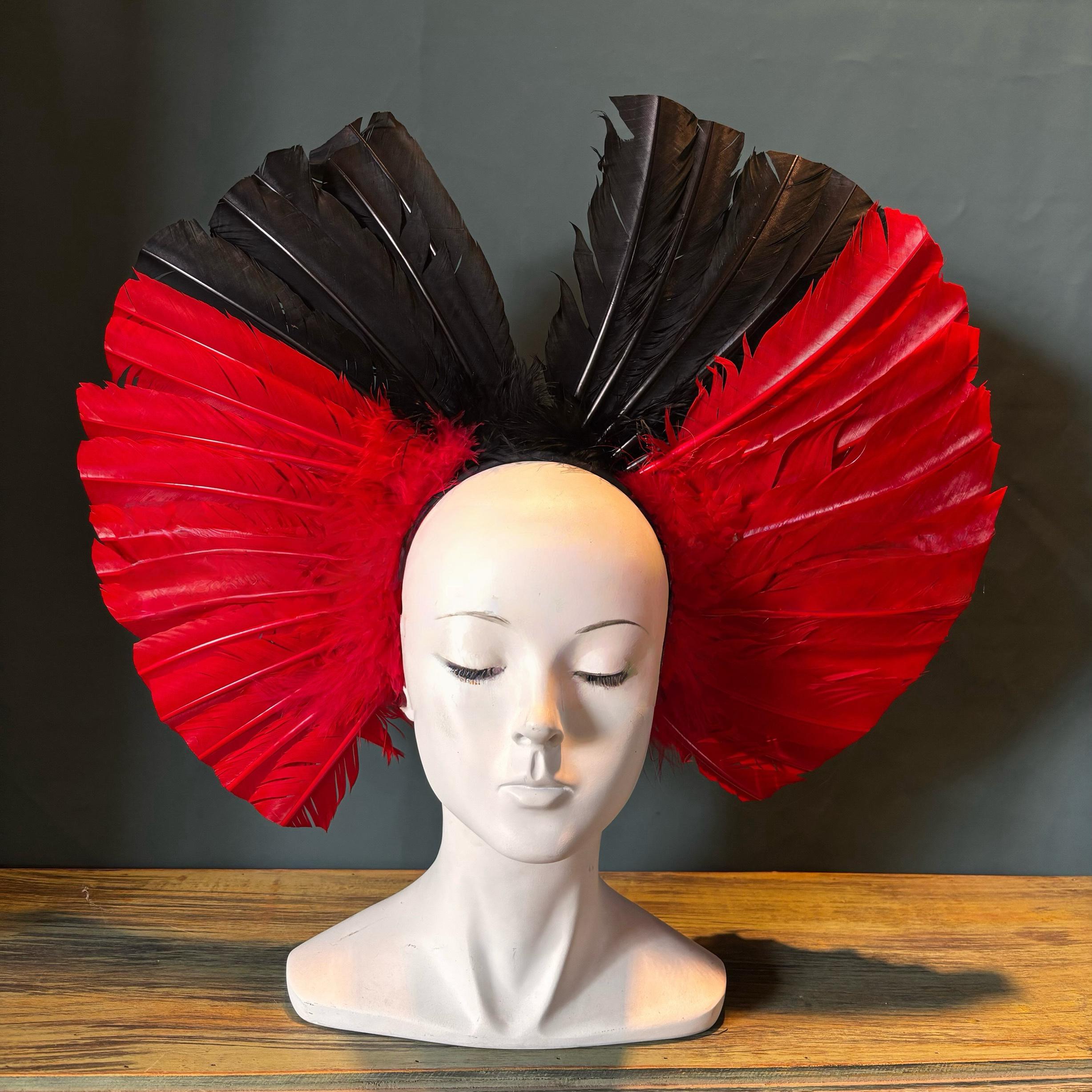 Priestess Feather Headpiece - Tribal Warrior Crown - Cosplay Costume Mask Accessory