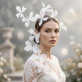 White Feather Butterfly Fascinator Hat Royal Ascot Wedding Garden Party Headpiece